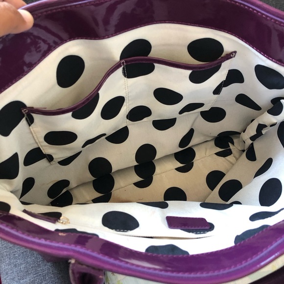 GORGEOUS KATE SPADE PURPLE PATENT VINYL SHOPPER TOTE - Picture 9 of 13